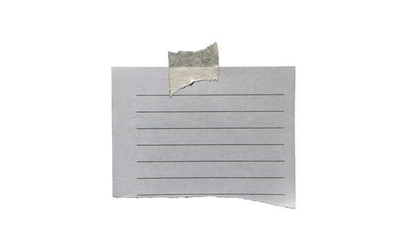 Nota de papel blanco rayado con cinta adhesiva sobre fondo negro aislado para dise&ntilde;o y mockup