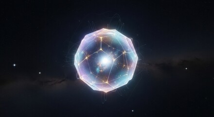 Naklejka premium Cosmic Energy Sphere in Deep Space