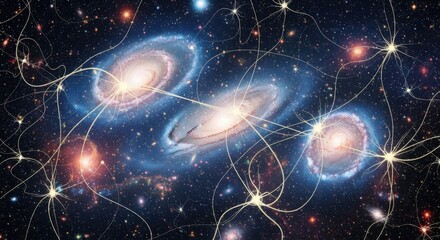 Obraz premium Cosmic Web of Galaxies and Stars