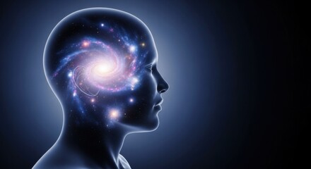 Fototapeta premium Human Head with Cosmic Galaxy Inside