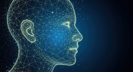 Obraz premium A blue and green pixelated image of a person's head illustration