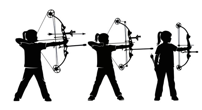 Children Silhouette Archery Training