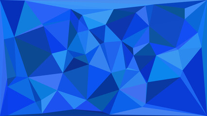 A striking abstract composition of various blue shades, featuring a low-poly geometric design with sharp, interlocking polygons for a contemporary look. © Stock Studio