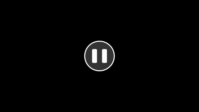 Cursor arrow clicking play and pause button motion graphic with alpha channel. Mouse pointer click media player icon animated on transparent background. play icon motion video 4k..
