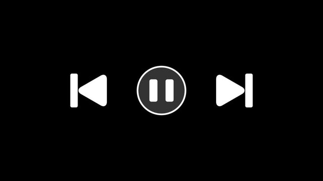 Cursor arrow clicking play and pause button motion graphic with alpha channel. Mouse pointer click media player icon animated on transparent background. play icon motion video 4k..