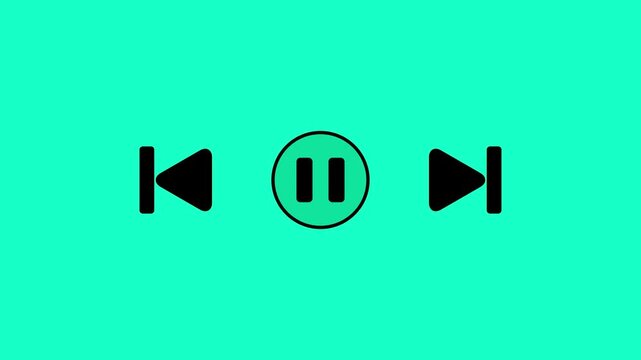 Cursor arrow clicking play and pause button motion graphic with alpha channel. Mouse pointer click media player icon animated on transparent background. play icon motion video 4k..