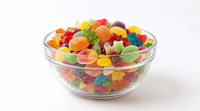 jelly beans in a glass bowl