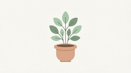Fototapeta premium Minimal Plant Pot Illustration