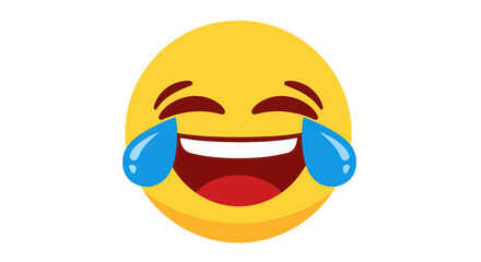 Obraz premium Laughing Face Emoji with Tears of Joy