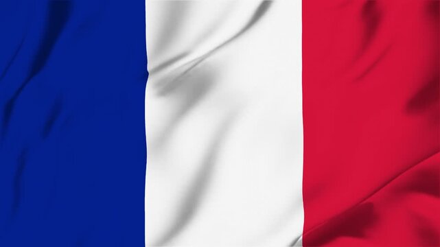France waving fabric flag animation seamless looping for sport politics business background