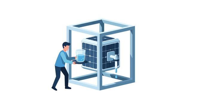 Businessman securing digital data inside virtual safe box.