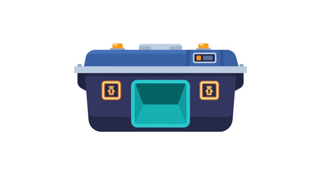 Colorful plastic toolbox with numbered digital buttons.