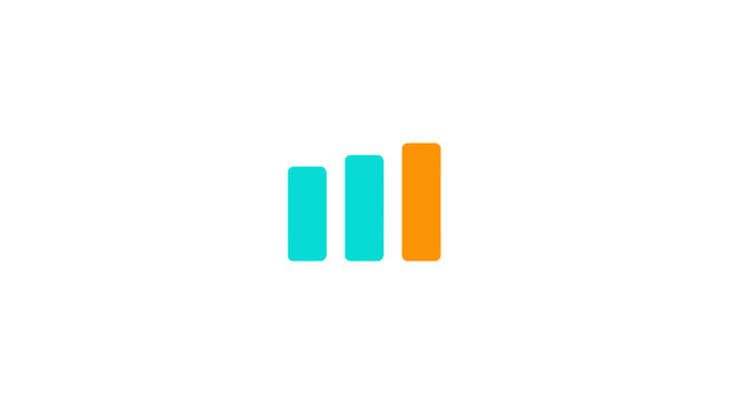 Colorful ascending bar chart graphic illustration design element.