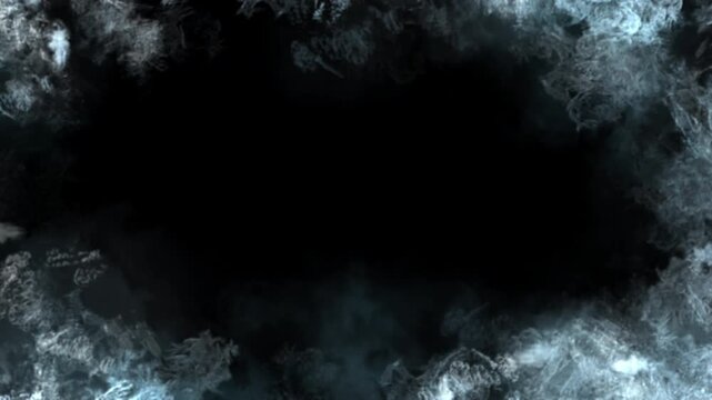 Frost Overlay 4K Alpha Channel, Frozen Ice Frame Border and Winter Frost Effect