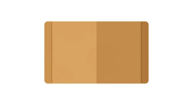 Closed tan brown empty file folder standing upright.
