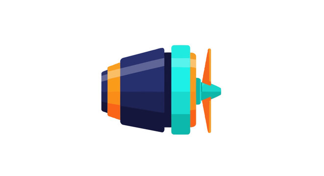 Modern colorful abstract jet turbine engine design graphic.
