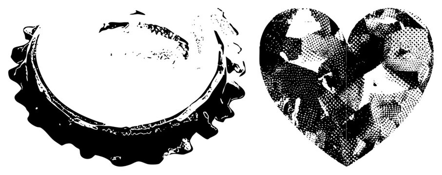 This edgy collection features a rugged crown cork alongside a love symbol. Use this bottle opener head or heart shape for unique punk aesthetic designs.