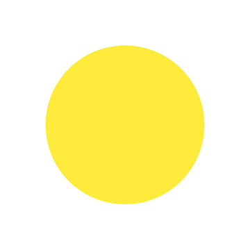 Plain yellow circle geometric shape isolated on white background