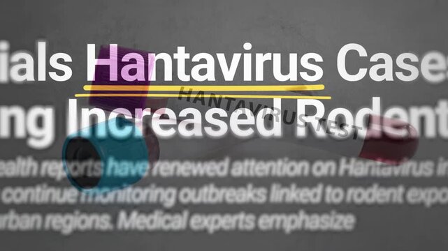 Newspaper or report style layout with highlighted headline about hantavirus prevention.