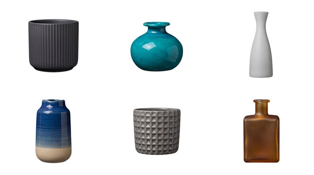 An elegant collection of assorted modern decorative ceramic vases and pots.