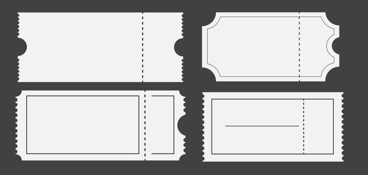 Ticket templates, blank tickets, vector illustration ticket  vector template design 