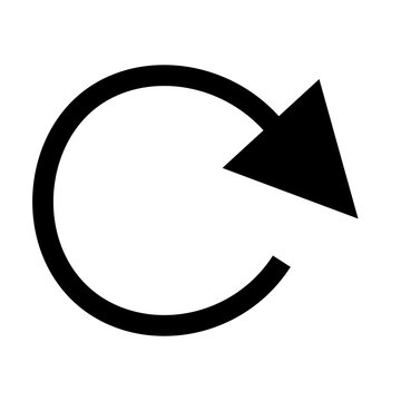 Arrow forming a circular loop indicates the action of refreshing or reloading digital content.