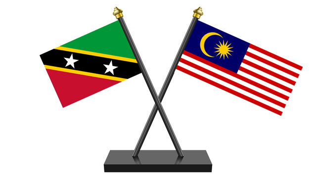 Flag of Malaysia and Saint Kitts and Nevis