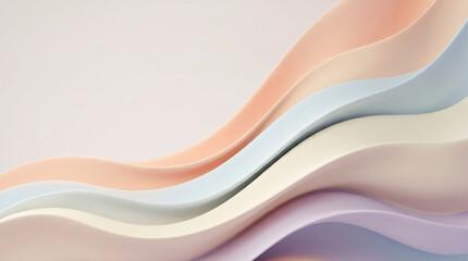 Fototapeta premium Abstract Minimalist Pastel 3D Waves and Fluid Curves Background
