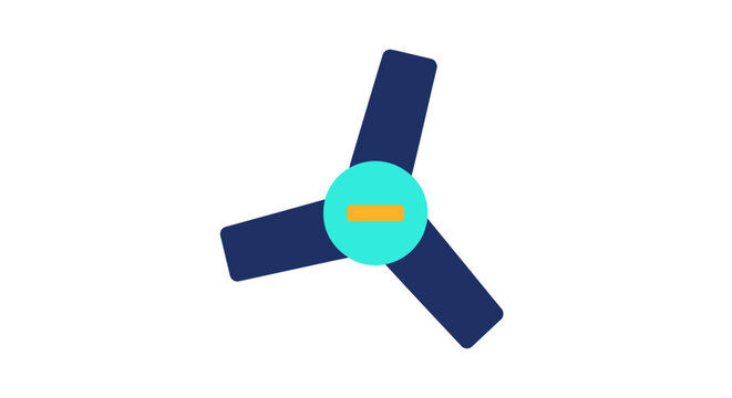 Colorful three blade propeller with central hub design.