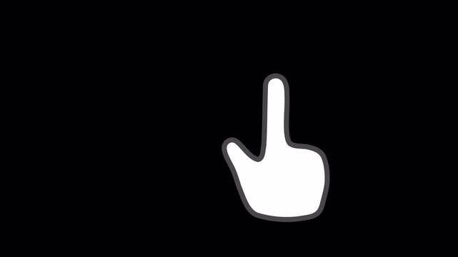Animated **Hand Cursor Swipe Down** Arrow Icon **Alpha Channel** Loop 4K