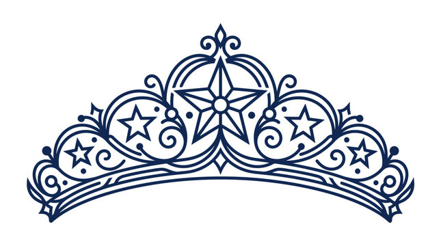 Elegant Star Tiara with Ornate Swirls and Filigree