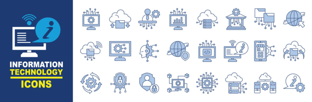Information Technology Blue Icons Sheet