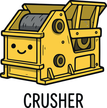 Heavy Machinery Crusher Illustration for Mineral Processing Industry