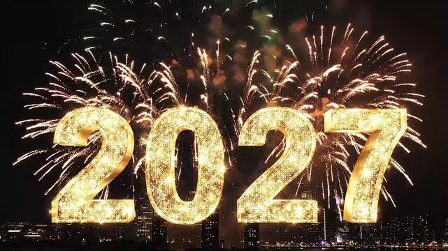Fireworks Above Skyscrapers 2027