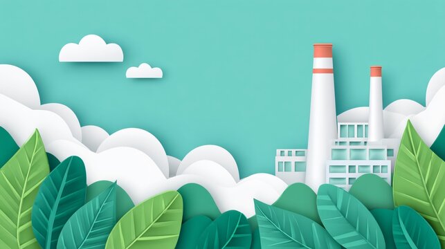 World Pollution Prevention Day hero image, hopeful future environment, clean sky green city and healthy nature, copy space for global awareness campaign, ultra high quality Adobe Stock com
