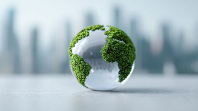 World Pollution Prevention Day hero image, hopeful future environment, clean sky green city and healthy nature, copy space for global awareness campaign, ultra high quality Adobe Stock com