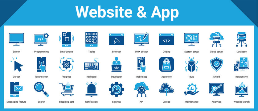 Website And App icon sheet and collection