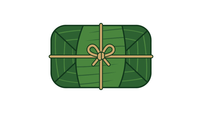 Wrapped gift with green paper.