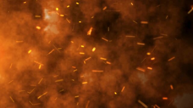 Sparks Flying in Slow Motion Close-Up Video with Fiery Glow and Dynamic Movement