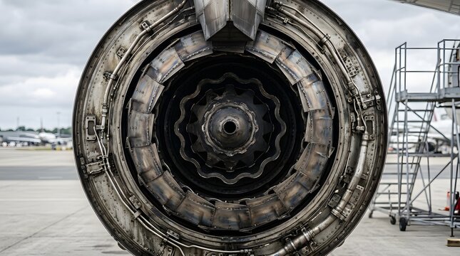 Close Up View of a Jet Engine Nozzle