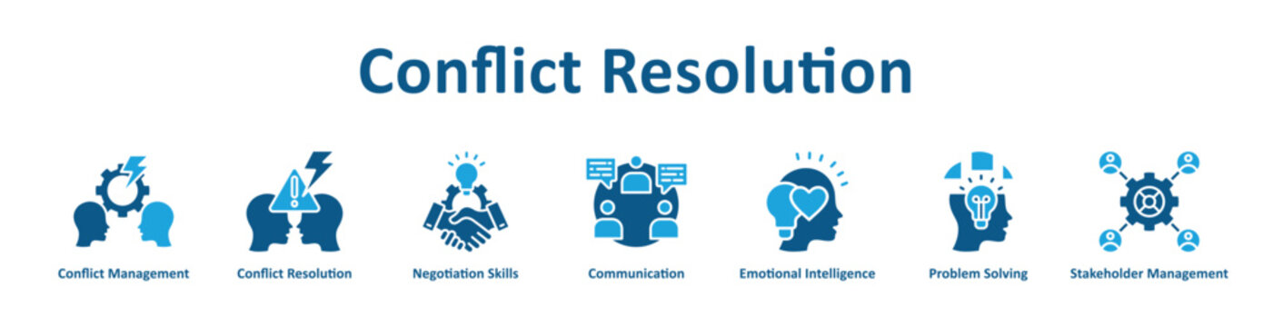 Conflict Resolution icon banner and collection