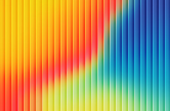 Abstract colorful gradient background with vertical ribbed texture and smooth light transitions