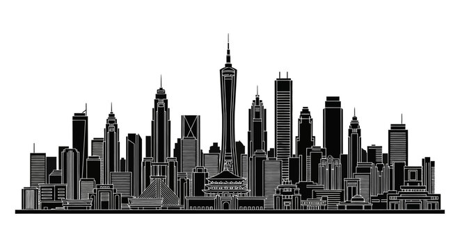 Johannesburg city skyline silhouette, urban architecture icon