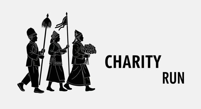 Charity run featuring participants in traditional attire