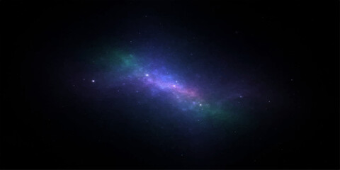 Abstract blue space background with stars and glowing galaxy nebula universe light sky © RD Visuals