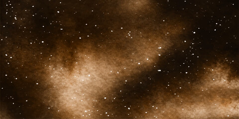 Abstract Galaxy Space Background with Bright Stars and brown Nebula in Deep Universe © RD Visuals