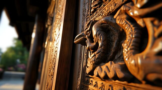 Intricate abstract carvings on ancient stone surface showcasing detailed craftsmanship and historical artistry