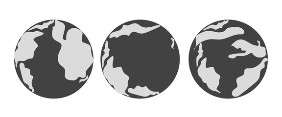 Symbol earth globe world. Vector planet sign. Simple silhouette worldwide map shape element. © kurnia