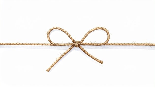 Brown rope tied into symmetrical bow knot center