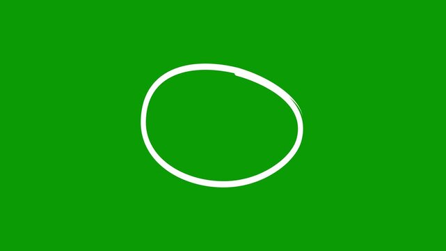 Circle marker with drawing effect with a green screen background. Highlighter marker pen style, doodle red circle marker and underline stroke,  hand-drawn doodle grunge circle highlights